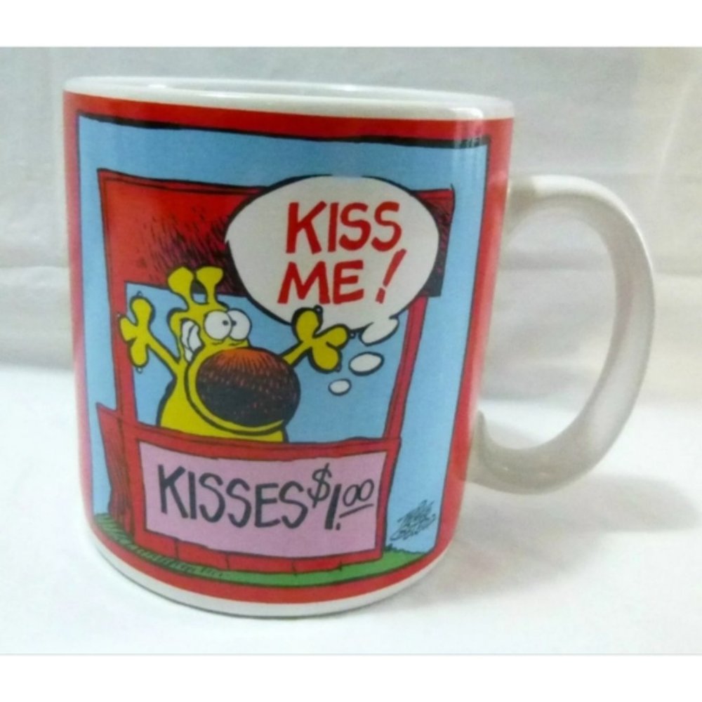 Enesco Tea Coffee Mug Cup Valentine's Day Cartoon Grimmy 1989 Mike Peters